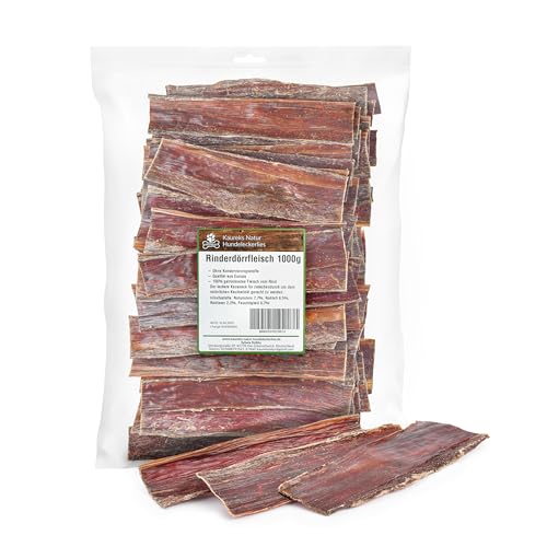 Kaureks Natur Hundeleckerlies Rinderdörrfleisch 1 kg. Schlund, Kausnack, Hundefutter, Kauartikel, Hundeleckerlies von Rex Natur Hundeleckerlies