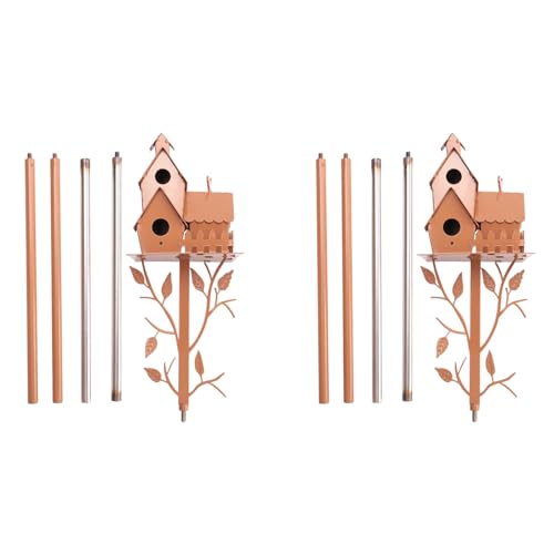 Rfeeuubft 2X Garten-Vogelhaus mit Stange, Metall-VogelhäUschen, GartenpfäHle, VogelhäUschen für Den Innenhof, Hinterhof, Terrasse, im Freien, Stil E Rfeeuubft 2X Garten-Vogelhaus mit Stange, Metall-VogelhäUschen, GartenpfäHle, VogelhäUschen für Den Innenhof, Hinterhof, Terrasse, im Freien, Stil E von Rfeeuubft