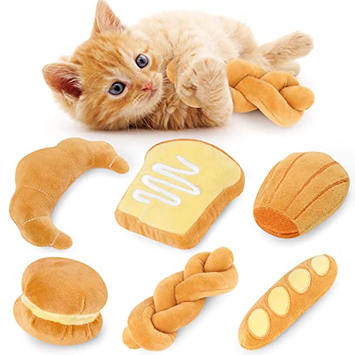 Rhdekoein Katzenminze Spielzeug Französisches Brotspielzeug Cat Toys Plüsch Katzenminze Kitten Interaktiv Geschenk für Katzen Katzenliebhaber 6 Stück von Rhdekoein