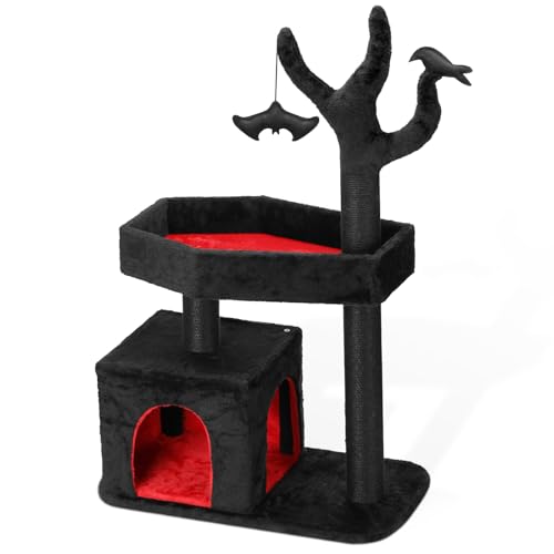 Rhdekoein Kratzbaum für Katzen, Gothic, mit Katzenbett, Höhe 120 cm Rhdekoein Kratzbaum für Katzen, Gothic, mit Katzenbett, Höhe 120 cm von Rhdekoein