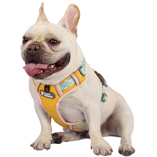 Niedliches Hundegeschirr, weich, verstellbar, am besten reflektierend, einfache Kontrolle für kleine, mittelgroße und große Hunde, Gelb von Rhea Rose