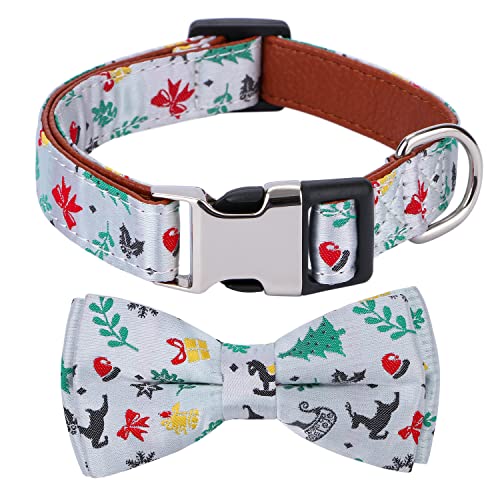 Rhea Rose Hundehalsband, mit Fliege, Weihnachtsmuster, Festivals, Geschenk, klein von Rhea Rose