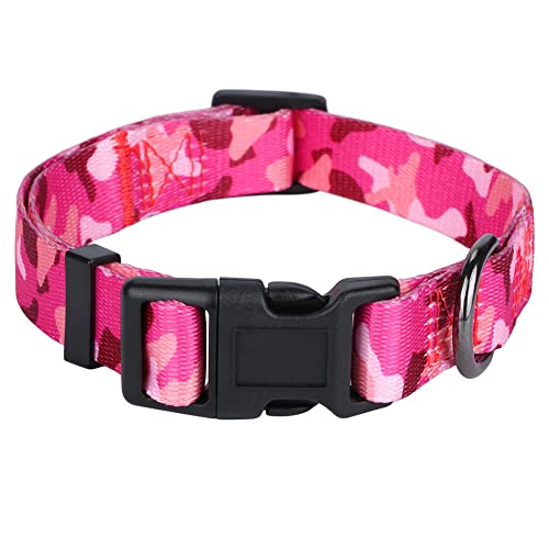 Rhea Rose Hundehalsband, spezielles Design, personalisierbar, weich, Pink / Camouflage, groß von Rhea Rose