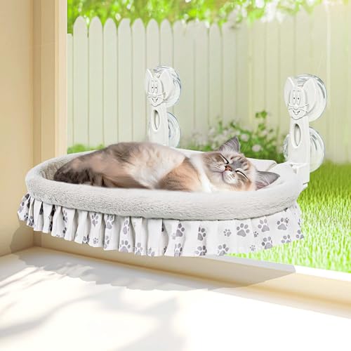 RherGrac Katzen-Fensterstange für große Katzen – kein Werkzeug erforderlich mit 4 Super-Saugnäpfen, weichem kaufestem Fleece und leicht zu reinigendem Design RherGrac Katzen-Fensterstange für große Katzen – kein Werkzeug erforderlich mit 4 Super-Saugnäpfen, weichem kaufestem Fleece und leicht zu reinigendem Design von RherGrac
