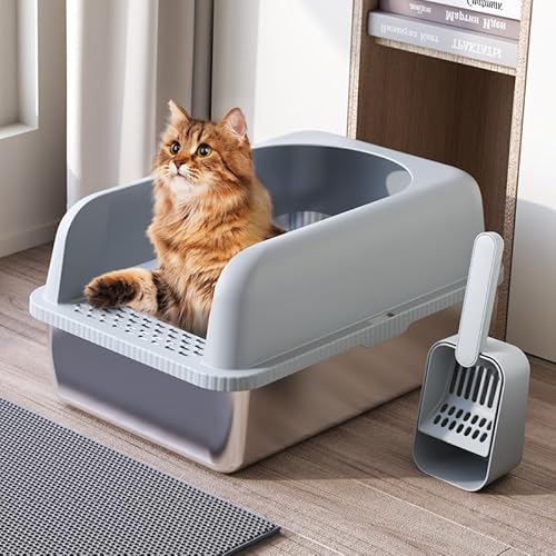 RhymBar Katzenklo Edelstahl 60 x 40 x 31 cm,Katzentoilette 28 L Große Kapazität, Auslaufsicher und Gegen Verschüttungen Halbgeschlossen Katzenklo RhymBar Katzenklo Edelstahl 60 x 40 x 31 cm,Katzentoilette 28 L Große Kapazität, Auslaufsicher und Gegen Verschüttungen Halbgeschlossen Katzenklo von RhymBar