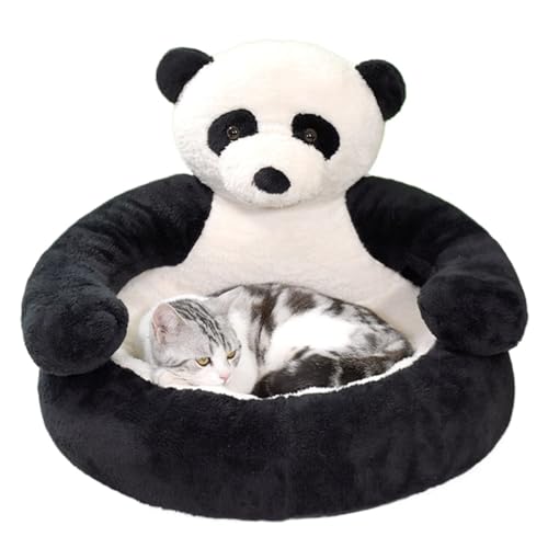 RiRaku Four Seasons Universal-Hundenest, halbgeschlossenes Katzennest, abnehmbar und waschbar, Katzennest, Hundematte, warmes Haustiernest, Matte, kleiner Hund (Farbe: Panda-Umarmung, Größe: L 55 cm) von RiRaku