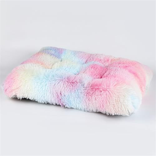 RiRaku Gemütliche und warme Haustierunterlage für den Winter, geeignet für Katzen und Hunde, bietet vier Jahreszeiten Schlafkomfort (Farbe: buntes Batikpulver, Größe: S 6548 cm) von RiRaku