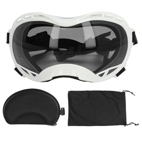 Große Sonnenbrille, Einstellbare Streifen Gestreift Windfest Hundebrille für mittlere und große Hund Motorrad Schnee Strand (hell) von RiToEasysports