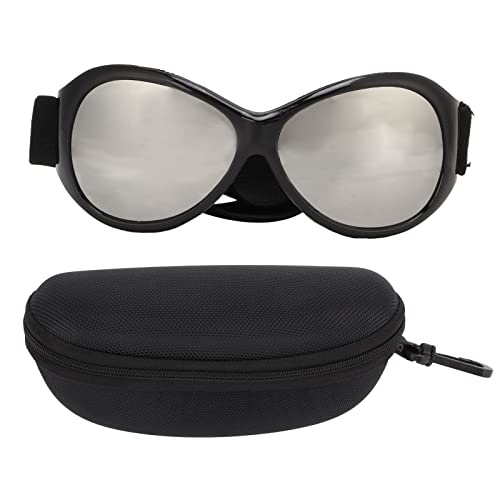 Hundesonnenbrille, Haustierbrille, Winddichte Hundebrille, Augenschutz für Hunde(Schwarzes Silber) von RiToEasysports