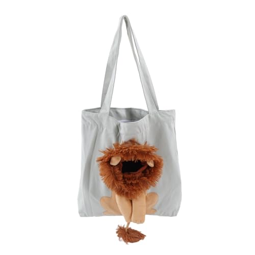 RiToEasysports Haustier-Leinentasche, Niedlicher Löwen-förmiger Katzenträger, Tragbare Haustier-Leinwand-Schultertragetasche, Mehrzwecktasche für Katzen, Hunde, Tierbedarf (Mmol/L) von RiToEasysports