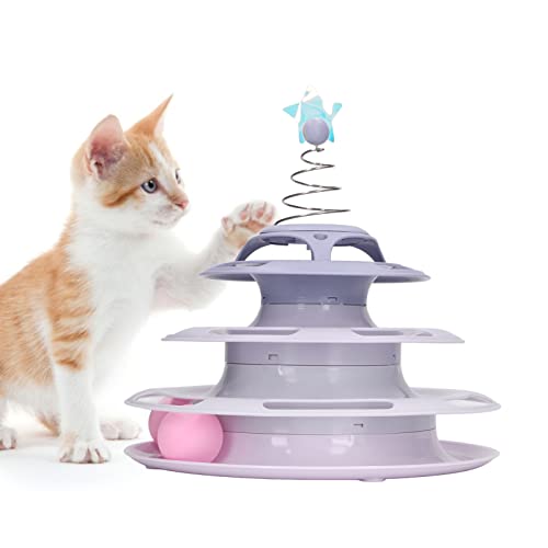 RiToEasysports Katzenspielzeug, Roller, Kätzchenspielzeug, 4 Ebenen, Drehteller, Kitty-Spielzeug, Roller, Langeweile, Interessantes Interaktives Katzenspielzeug, Körperliches Training, Puzzle, (Lila) RiToEasysports Katzenspielzeug, Roller, Kätzchenspielzeug, 4 Ebenen, Drehteller, Kitty-Spielzeug, Roller, Langeweile, Interessantes Interaktives Katzenspielzeug, Körperliches Training, Puzzle, (Lila) von RiToEasysports
