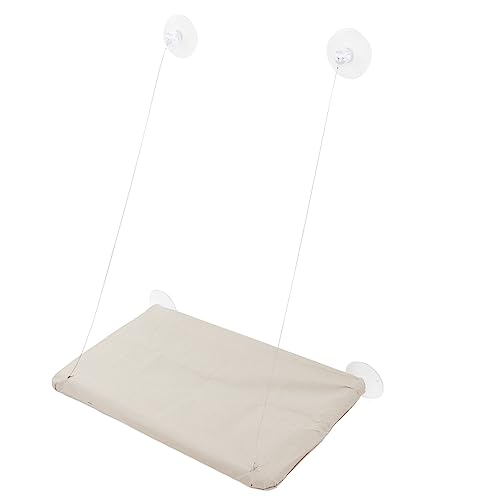 Sitzstange für Katzenfenster, Saugnäpfe, Fensterhängematte, Katzenbett, Fenster für Glasfenster und Innenwände für Große Katzen (Beige) von RiToEasysports