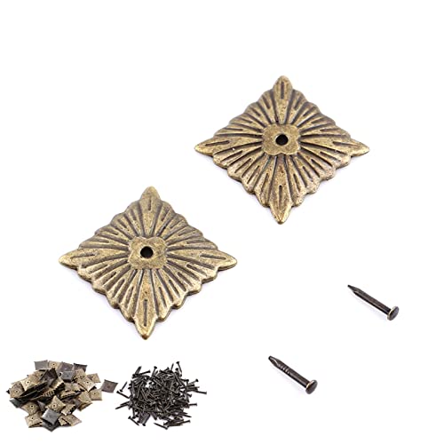 RiToEasysports Vintage Coating Nails Nägel Bronze Metall -Tag Möbelmöbel Machen Adémping für -Projekte, Eisen, 100pcs (21 * 21mm) von RiToEasysports