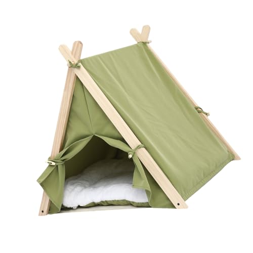 RiToEasysports Welpen -Haustierkatze Zelt Bequem, Abnehmbar, Waschbarer Katzen -Pet Welpen Zelthaus mit Premium Materialien, Modisches Design, für Zuhause mit Luftzirkulation, Multifunktionales Holz von RiToEasysports