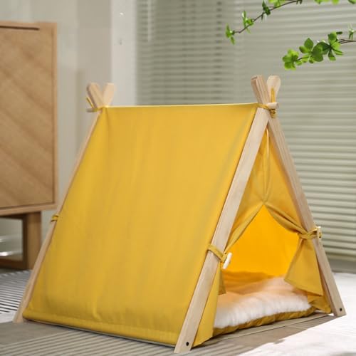 RiToEasysports Welpen -Haustierkatze Zelt Bequem, Abnehmbar, Waschbarer Katzen -Pet Welpen Zelthaus mit Premium Materialien, Modisches Design, für Zuhause mit Luftzirkulation, Multifunktionales Holz von RiToEasysports
