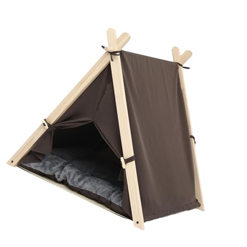 RiToEasysports Welpen -Haustierkatze Zelt Bequem, Abnehmbar, Waschbarer Katzen -Pet Welpen Zelthaus mit Premium Materialien, Modisches Design, für Zuhause mit Luftzirkulation, Multifunktionales Holz von RiToEasysports