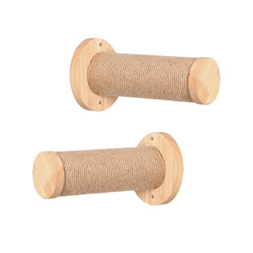 Cat Climbing Shelves, 2X Wooden Wall, Mounted Scratching Post Ladder, Stable and Safe Pet Furniture, Indoor Kitten Activity Perch for Large Cats, Cat Shelf von Riaisttd