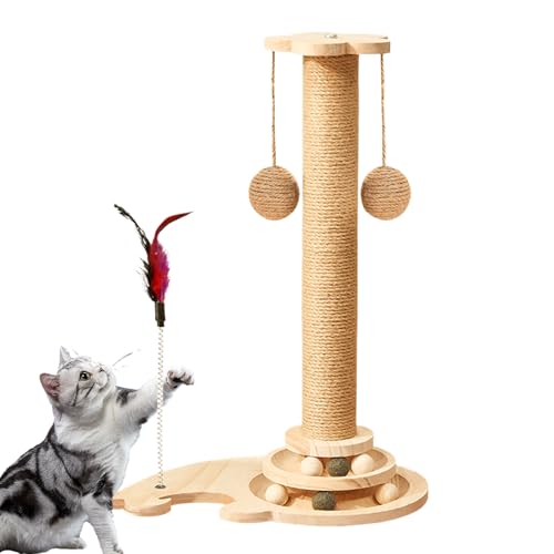 Cat Scratching Post, Interactive Kitten Toy, Multifunctional Pet Teaser, 4-in-1 Activity Station, 50x37x10cm, Physical Exercise Support, for Indoor Feline Play and Enrichment von Riaisttd