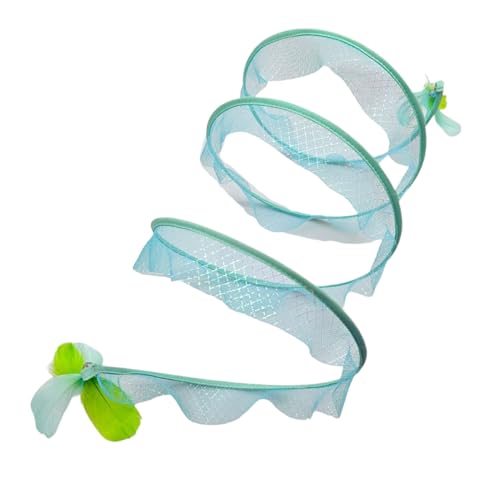 Cat Tube, S Shaped Chasing Tunnel, Foldable Interactive Design, Built in Feather Bell Toy, 19.69x9.84 Inches, for Multi Cat Households, Kitten Training, and Travel Use von Riaisttd