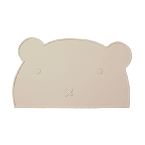 Dog Water Mat, Raised Edges Feeder Pad, Non Slip Washable Silicone Tray, 12.99x7.87 Inches, Spill Proof Bear Shape Design for Cat and Dog Dining and Feeding von Riaisttd