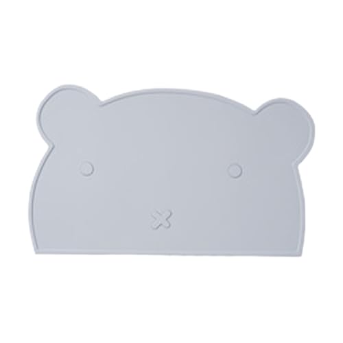 Dog Water Mat, Raised Edges Feeder Pad, Non Slip Washable Silicone Tray, 12.99x7.87 Inches, Spill Proof Bear Shape Design for Cat and Dog Dining and Feeding von Riaisttd