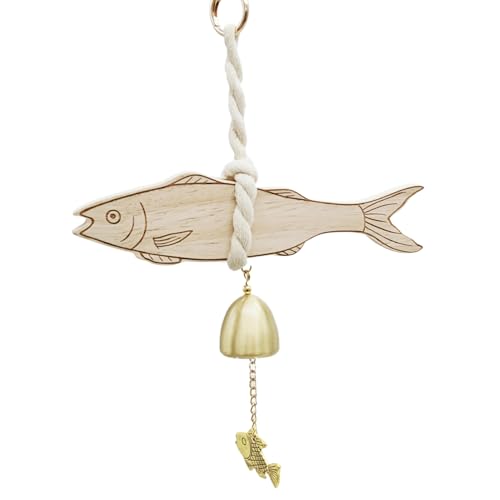 Door Opening Shopkeepers Bell, Rustic Wooden Door Chime, Easy Installation Decorative Doorbell, Charming Fish Design Accent, 11.81 Inches, Ideal for Dorm, Living Rooms, Studios, Room, Apartment von Riaisttd