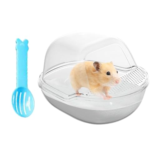 Hamster Sand Bath Container, Large Transparent Small Pet Shower Room, Hamster Toilet with Scoop Set, 5.12x4.13x3.54 inches, Cage Accessory for Small Animals von Riaisttd