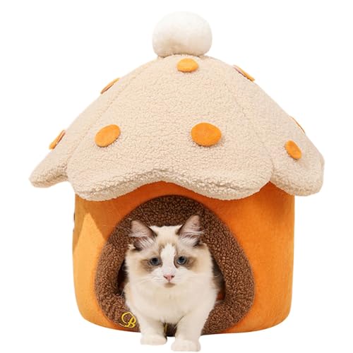 Mushroom Shaped Cat Bed, Cozy Pet Bed Cave, 18.9x18.9x19.69 Inches Cat Kennel with Removable and Washable Cushion, Comfortable Sleeping Nest for Cats and Puppies Mushroom Shaped Cat Bed, Cozy Pet Bed Cave, 18.9x18.9x19.69 Inches Cat Kennel with Removable and Washable Cushion, Comfortable Sleeping Nest for Cats and Puppies von Riaisttd