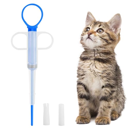 Pillendosierer für Katzen, Haustier-Medizin, Tablettenspritze mit weicher Silikonspitze, 6 x 15 cm, auslaufsicherer Injektor, für kleine Hunde, Kätzchen, Flüssigkeits- oder Pastenfütterung Pillendosierer für Katzen, Haustier-Medizin, Tablettenspritze mit weicher Silikonspitze, 6 x 15 cm, auslaufsicherer Injektor, für kleine Hunde, Kätzchen, Flüssigkeits- oder Pastenfütterung von Riaisttd