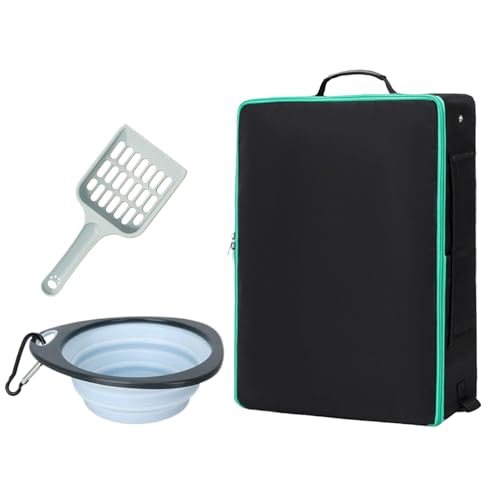 Reise-Klo – 50 x 40 cm, harter Boden, faltbar, wasserabweisend, Design für Reisen, praktische Tragetasche mit Deckelgriff, Katzentoilette für Auto, Flugzeug, Hotel, Aufenthalte, Camping, Outdoor von Riaisttd