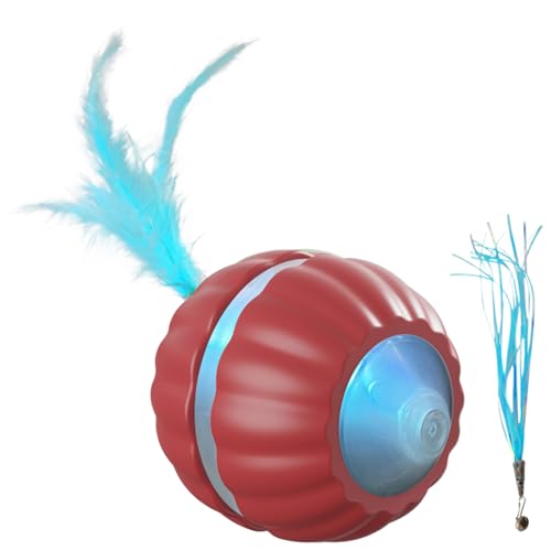Riaisttd Interactive Cat Toy, Electric Smart Ball, Automatic Rolling Motion, 2.95 Inches Red, Grey Indoor Pet Enrichment Game, for Kitten Exercise, Hunting Play, Boredom, Home Activity Use Riaisttd Interactive Cat Toy, Electric Smart Ball, Automatic Rolling Motion, 2.95 Inches Red, Grey Indoor Pet Enrichment Game, for Kitten Exercise, Hunting Play, Boredom, Home Activity Use von Riaisttd