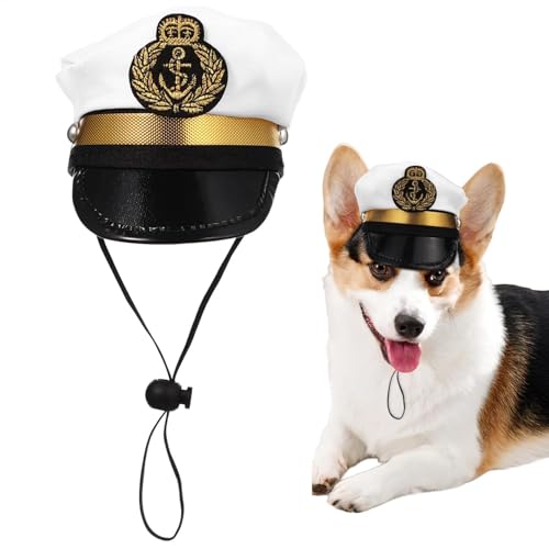 Riaisttd Matrosenhut für Haustiere, verstellbare Schnur, Cosplay, Kopfschmuck, Haustierbedarf, Foto-Requisiten für Katzen, Welpen, Marineblau, Halloween, Cosplay Riaisttd Matrosenhut für Haustiere, verstellbare Schnur, Cosplay, Kopfschmuck, Haustierbedarf, Foto-Requisiten für Katzen, Welpen, Marineblau, Halloween, Cosplay von Riaisttd
