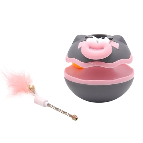 Riaisttd Rollendes Katzenspielzeug, interaktives Cartoon-Ball, stimulierendes Kätzchen-Übungszubehör, 19 x 8 cm, für Spaß im Innenbereich, hält Haustiere und beschäftigt zu Hause von Riaisttd