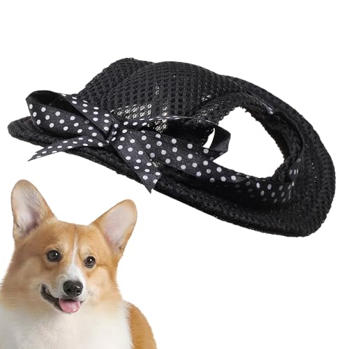Riaisttd Sonnenhut für Hunde, Sonnenschutz, Sonnenschutz, Segeltuch, Baseballkappe, atmungsaktives Haustierzubehör mit Ohrlöchern, Hunde-Sonnenhaube für mittelgroße Hunde und Strand von Riaisttd