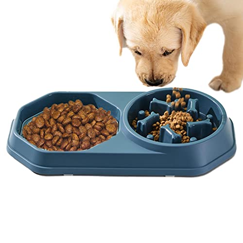 Rianpesn 2 in 1 Slow Feeder Hundenäpfe & Leckmatte | Slow Feed Hundenapf Langeweile Reduzierer - Haustierfutter-Puzzle und Wassernapf-Set für Welpen, kleine, mittelgroße Hunde von Rianpesn
