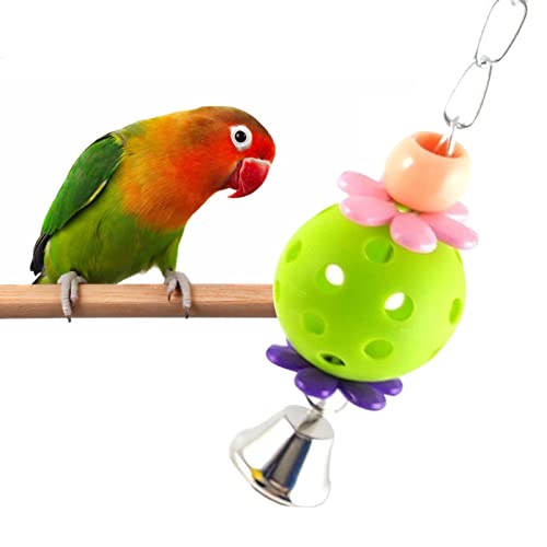 Aufgehängter Vogelball mit Glocke | String Parrot Swing Bell Ball Birds Toy - Aufgehängter bunter Vogelball für Kakadufinken, kleine, mittelgroße Vögel, kleines Sittichkäfigzubehör Rianpesn von Rianpesn