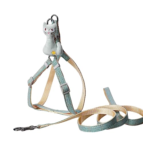 Hundegeschirr-Leine-Set - Hundegeschirr ohne Würgegriff - Verstellbar, niedliches Cartoon-Design, einfache Kontrolle, atmungsaktiv, Robustes Set aus Geschirr und Leine für kleine Hunde, Rianpesn Hundegeschirr-Leine-Set - Hundegeschirr ohne Würgegriff - Verstellbar, niedliches Cartoon-Design, einfache Kontrolle, atmungsaktiv, Robustes Set aus Geschirr und Leine für kleine Hunde, Rianpesn von Rianpesn
