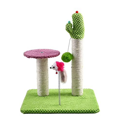 Kaktus-Kratzbäume | Langlebiger Katzenkratzturm mit Plattform und Kugeln zum Aufhängen | Geschenk für kleine Kätzchen-Katzen, die Indoor-Klettern Spielen Rianpesn von Rianpesn