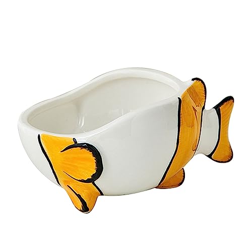 Katzenfutternapf aus Keramik | Niedliche 3D-Clownfisch-Keramik-Dekoschale - Keramik-Dekor, dekorative Schüssel für Haustier, Café, Esszimmer Rianpesn von Rianpesn