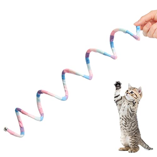 Rianpesn Federspielzeug für Katzen | Plüschtier mit Glocke für Haustiere,Elastisches Katzenspielzeug für drinnen, Federspielzeug, unterhaltsames Katzenspielzeug, interaktives Katzenspielzeug von Rianpesn