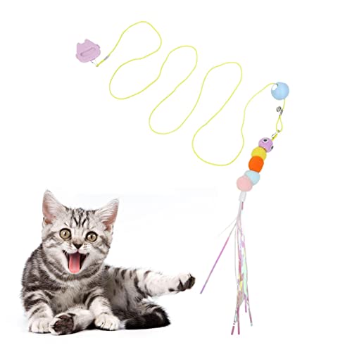 Rianpesn Interaktives Katzenspielzeug | Interaktives Katzenspielzeug mit Rassel, Papierraupe,Hüpfendes Katzenminze-Spielzeug, Kätzchenspielzeug zum Spielen, Jagen, Spaß und Training von Rianpesn