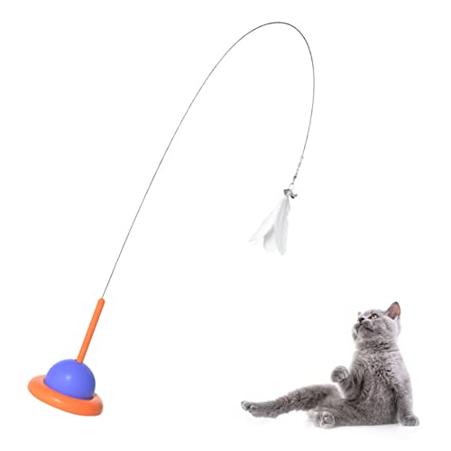 Rianpesn Katzenfedern Spielzeug, Cat Wand Freihändiges Auto Interaktives Katzenspielzeug, Katzenspielzeug, Katzenstange, Saugnapf, Fester Handstahldraht, natürliche Federn, Kopf, Glöckchen Rianpesn Katzenfedern Spielzeug, Cat Wand Freihändiges Auto Interaktives Katzenspielzeug, Katzenspielzeug, Katzenstange, Saugnapf, Fester Handstahldraht, natürliche Federn, Kopf, Glöckchen von Rianpesn