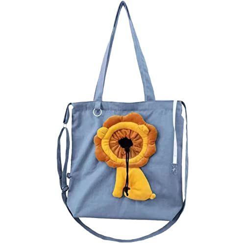 Rianpesn Pet Canvas Schultertragetasche,Löwenförmige Haustier-Segeltuch-Schultertragetasche - Umhängetasche Tragbare Brusttasche mit elastischer Kordel für kleine Hunde und Katzen Rianpesn Pet Canvas Schultertragetasche,Löwenförmige Haustier-Segeltuch-Schultertragetasche - Umhängetasche Tragbare Brusttasche mit elastischer Kordel für kleine Hunde und Katzen von Rianpesn