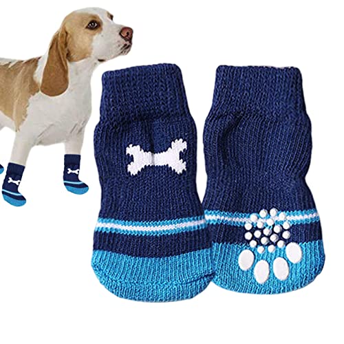 Rianpesn Pfotensocken - Doppelseitige, große Abdeckung, rutschfeste Hundestiefel und Pfotenschützer,Pfotenschutz für kleine, mittelgroße Hunde, Heimtierbedarf für Hartholzböden im Innenbereich von Rianpesn