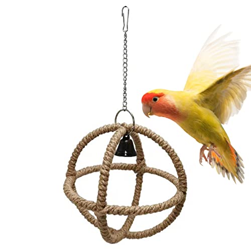 Vogel Seil Barsch - Swing Papageienbarsch mit Glocke | Käfigzubehör Vogelkauspielzeug für Papageien Wellensittiche Sittiche Nymphensittiche Kakadus Conure Rianpesn von Rianpesn