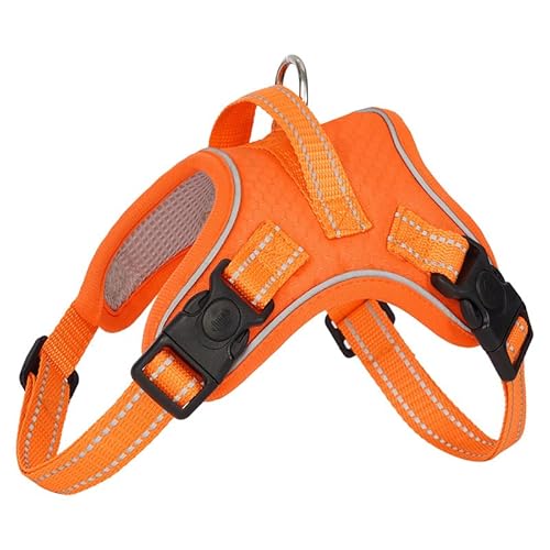 RichePet Hundegeschirr, kein Ziehen, verstellbar, reflektierend, Oxford für kleine, mittelgroße und große Hunde, Spaziergangstraining, Haustierbesitzer (Orange, M) von RichePet