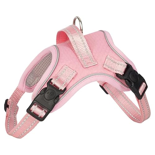 RichePet Hundegeschirr, kein Ziehen, verstellbar, reflektierend, Oxford für kleine, mittelgroße und große Hunde, Spaziergangstraining, Haustierbesitzer (Rosa, Größe XS) von RichePet
