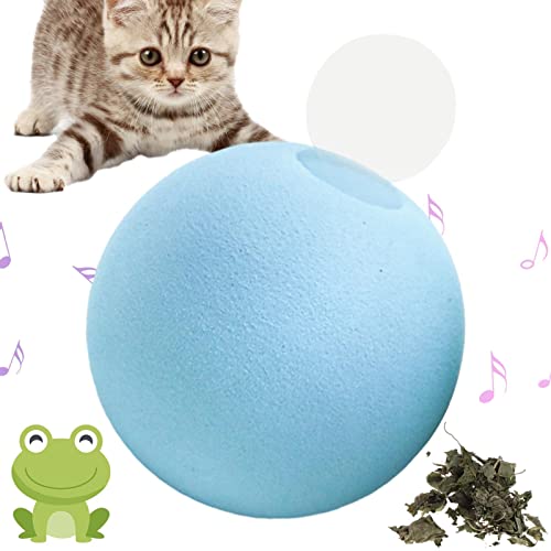 Richolyn Interaktiver Katzenspielzeugball,Zwitscherndes Katzenspielzeug mit Tiergeräuschen - 360 Grad drehbare Bälle für Katzen (Vogelfrosch-Cricket-Sound-Optionen) von Richolyn