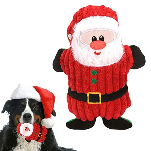 Richolyn Quietschendes Spielzeug für Hunde, Weihnachtsmann, niedliches Plüsch-Spielzeug mit Geräuscherzeugern, Kauspielzeug für Hunde, Kauen, Plüsch, für Wohnzimmer, Terrasse von Richolyn