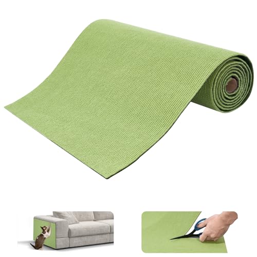 Kratzmatte Katze Selbstklebend, Kratzschutz Katze Sofa, Kratzteppich für Katze, Katzenkratzmatte für Sofa, Möbel, Tür, Wand, L 2m x B 40cm (Grün) von Ricyea